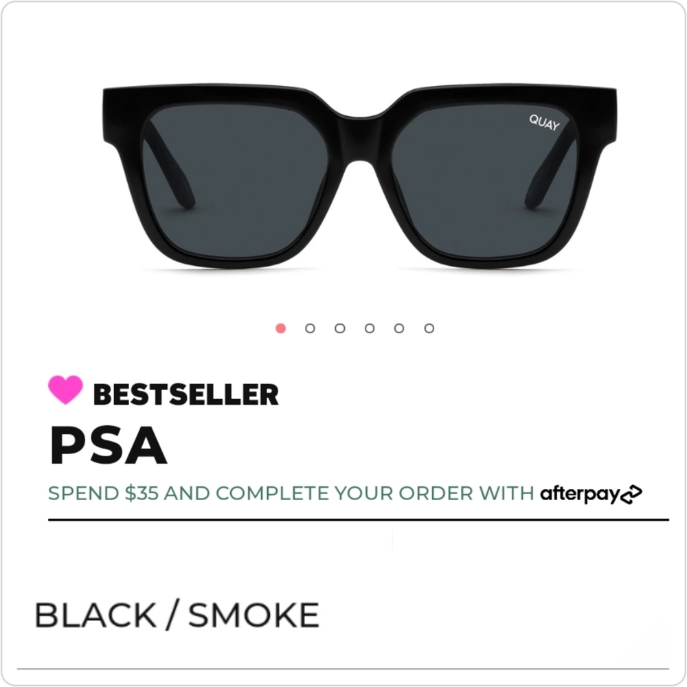 Quay PSA Sunglasses in Black Smoke